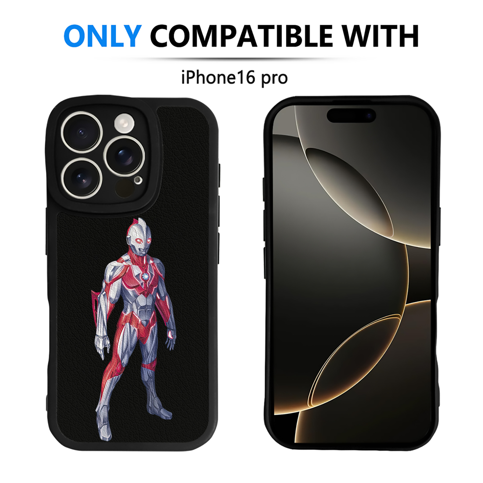 （画像用） ウルトラマン Ultraman 【iPhone 16シリーズ対応】シリコンスマホケース（レザー調） 材質：シリコン